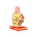 Solar Powered Laughing Buddha Statue With Waving Fan - 4 x 2.5 inches | Happy Man Idol/ Buddha Decor - Fibre Murties