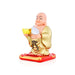 Solar Powered Laughing Buddha Statue With Waving Fan - 4 x 2.5 inches | Happy Man Idol/ Buddha Decor - Fibre Murties