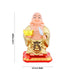 Solar Powered Laughing Buddha Statue With Waving Fan - 4 x 2.5 inches | Happy Man Idol/ Buddha Decor - Fibre Murties