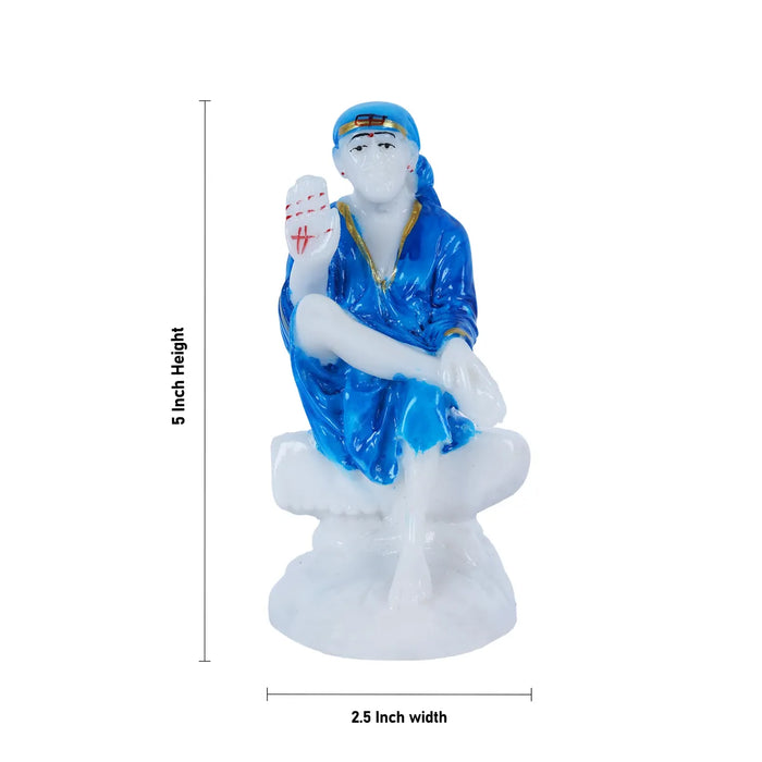 Saibaba Statue - 5 x 2.5 Inches | Marble Murti/ Saibaba Idol for Pooja