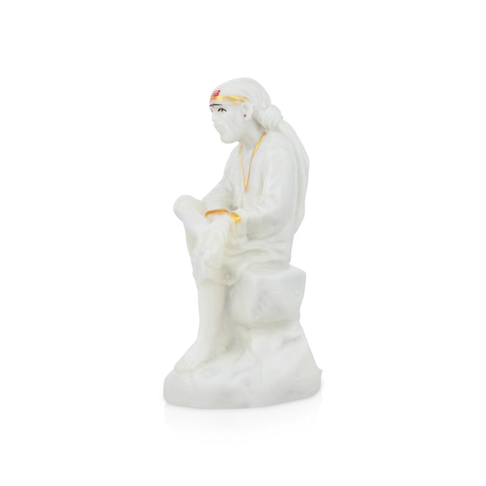 Saibaba Statue - 8 x 3 Inches | Marble Murti/ Saibaba Idol for Pooja