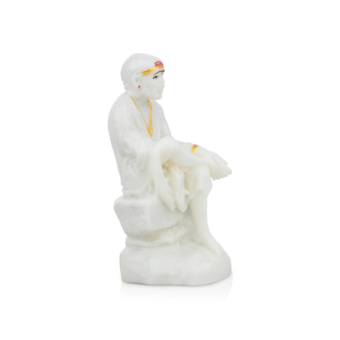 Saibaba Statue - 8 x 3 Inches | Marble Murti/ Saibaba Idol for Pooja