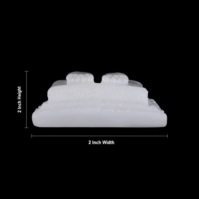 Sai Baba Padham - 2 x 2 Inches | Marble Dust Saibaba Charan Paduka/ Sai Baba Paduka for Pooja - Pooja Box & Paduka
