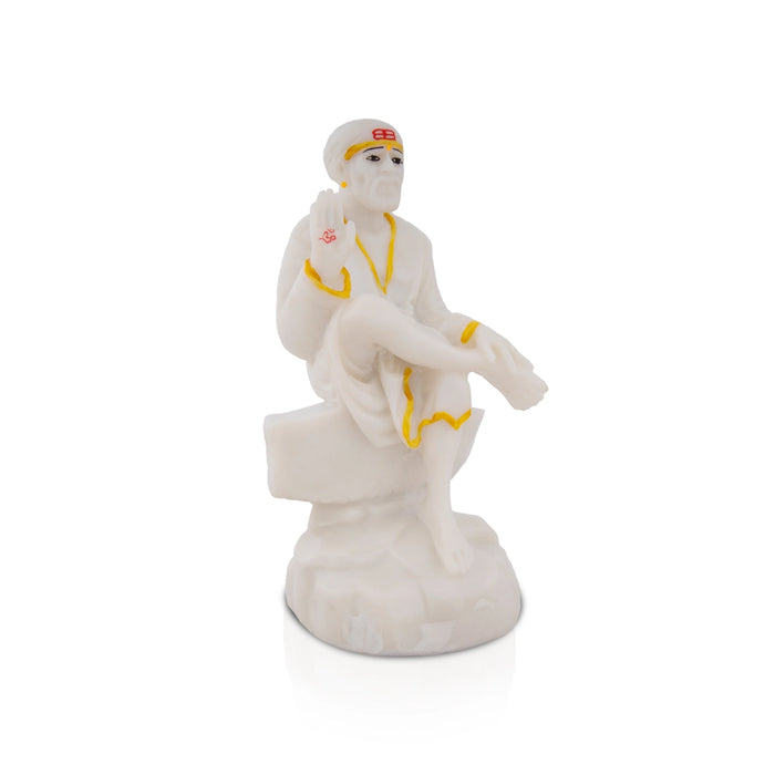 Saibaba Statue - 7 x 3 Inches | Saibaba Idol/ Sai Baba Murti for Pooja/ Assorted Colours & Design - Fibre Murties