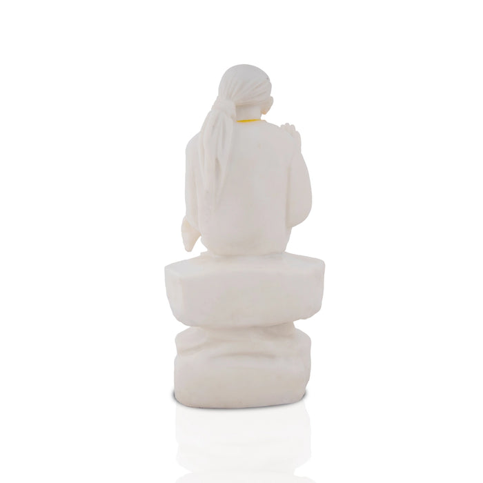 Saibaba Statue - 7 x 3 Inches | Saibaba Idol/ Sai Baba Murti for Pooja/ Assorted Colours & Design - Fibre Murties