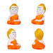 Baby Buddha Statue Set - 2 x 1 Inches | 4 Pcs/ Marble Dust Murti/ Sitting Buddha Murti for Home - Fibre Murties