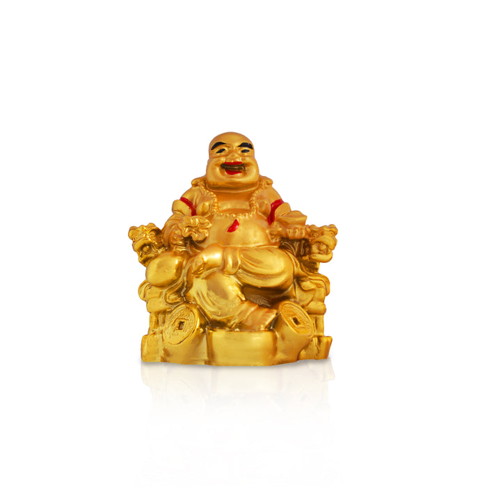 Happy Man  - 3.5 x 3  Inches |  Gold Polish Happy Man Idol for Home Décor