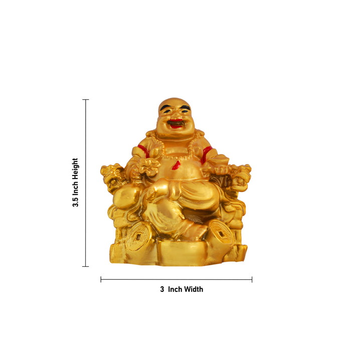 Happy Man  - 3.5 x 3  Inches |  Gold Polish Happy Man Idol for Home Décor