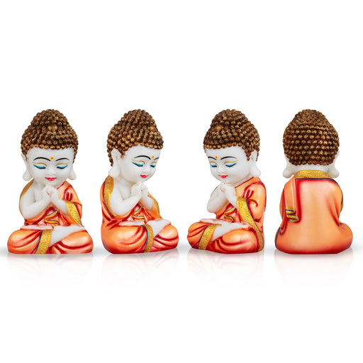 Buddha Statue - 8 x 4 Inches | Resin Buddha Murti/ Radium Buddha Idol for Home - Table Stand Accessories
