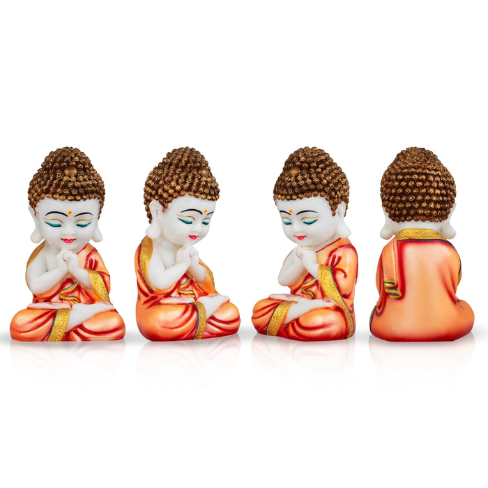 Buddha Statue - 8 x 4 Inches | Resin Buddha Murti/ Radium Buddha Idol for Home - Table Stand Accessories