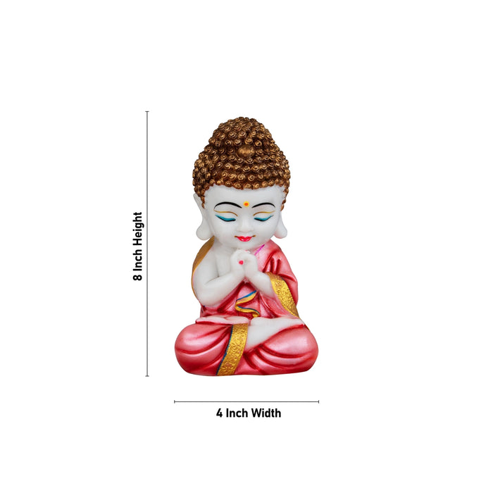 Buddha Statue - 8 x 4 Inches | Resin Buddha Murti/ Radium Buddha Idol for Home - Table Stand Accessories