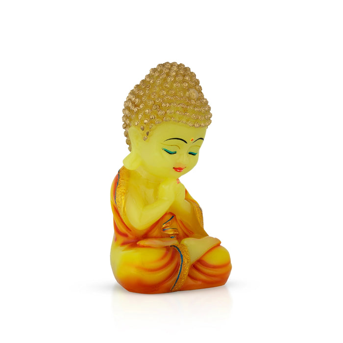 Buddha Statue - 8 x 4 Inches | Resin Buddha Murti/ Radium Buddha Idol for Home - Table Stand Accessories