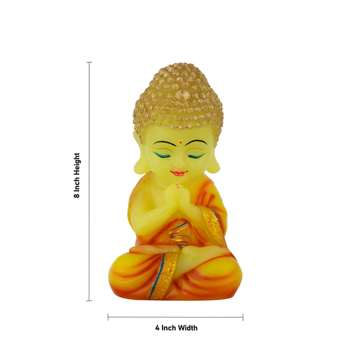 Buddha Statue - 8 x 4 Inches | Resin Buddha Murti/ Radium Buddha Idol for Home - Table Stand Accessories