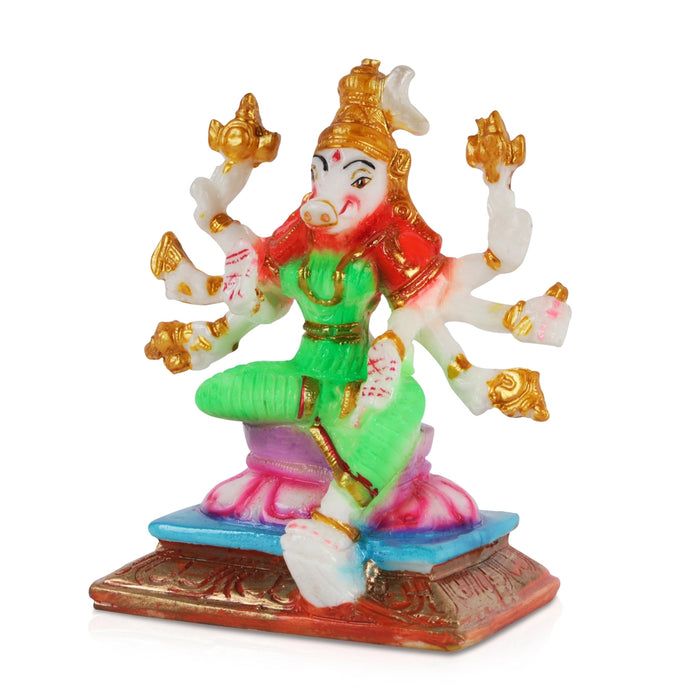 Varahi Amman Statue - 5 Inch | Marble Dust Varahi Statue/ Varahi Amman Idol for Pooja - Fibre Murties