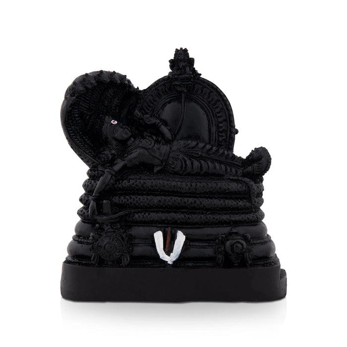 Sri Ranganathar Statue - 4 x 4 Inches | Black Resin Idol / Ranganathar Statue for Pooja