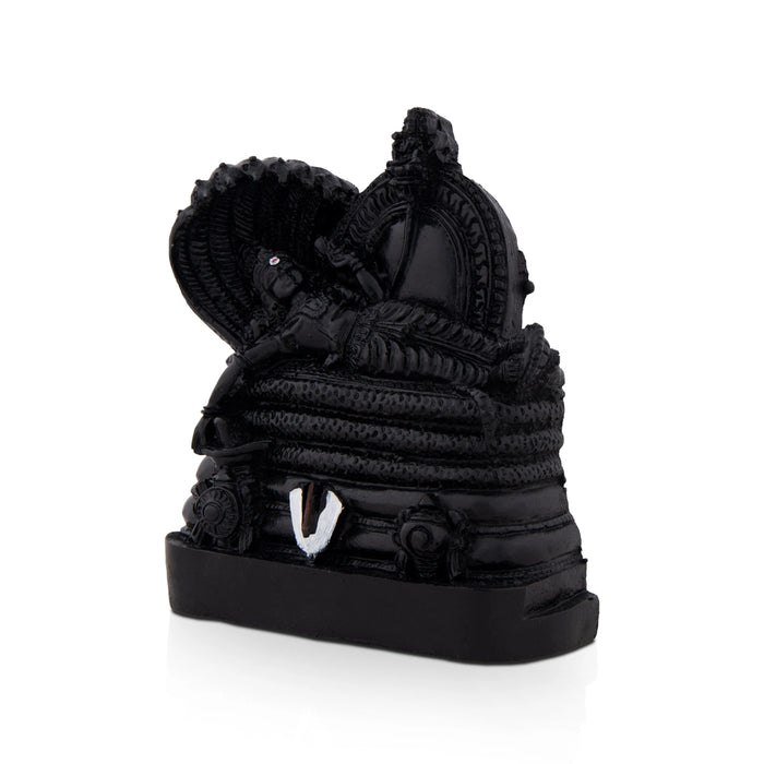 Sri Ranganathar Statue - 4 x 4 Inches | Black Resin Idol / Ranganathar Statue for Pooja