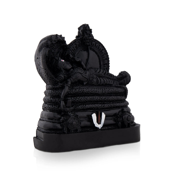 Sri Ranganathar Statue - 4 x 4 Inches | Black Resin Idol / Ranganathar Statue for Pooja