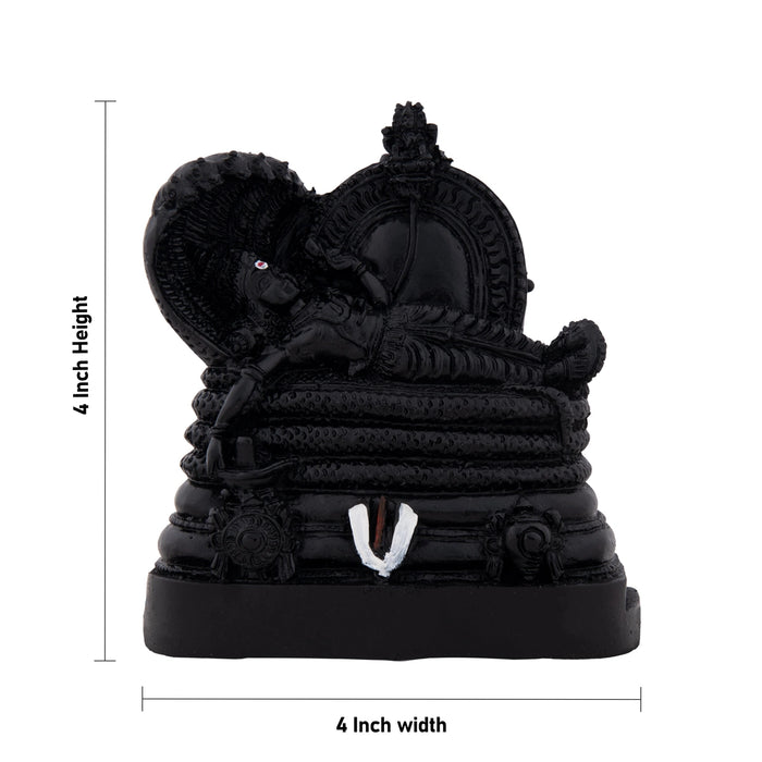 Sri Ranganathar Statue - 4 x 4 Inches | Black Resin Idol / Ranganathar Statue for Pooja