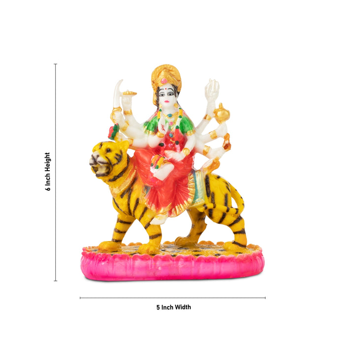 Durga Murti - 6 x 5 Inches | Marble Dust Murti/ Durga Idol for Pooja