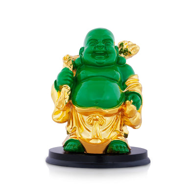 Happy Man - 7 x 5 Inches | Gold Polish Statue/ Happy Man Idol for Home Decor