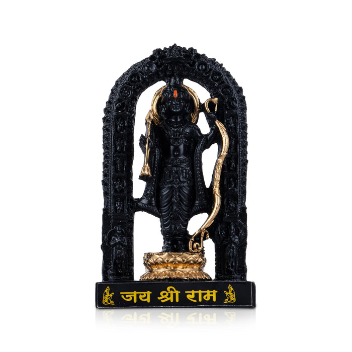 Ayodhya Rama Idol - 6.5 x 3.5 Inches | Poly Resin Statue/ Black Polish Ayodhya Ramar Statue for Pooja