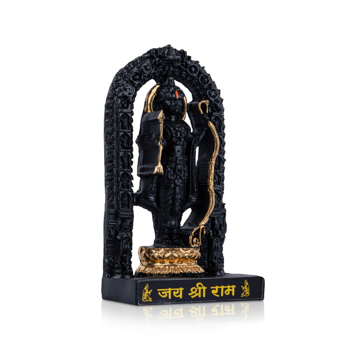 Ayodhya Rama Idol - 6.5 x 3.5 Inches | Poly Resin Statue/ Black Polish Ayodhya Ramar Statue for Pooja