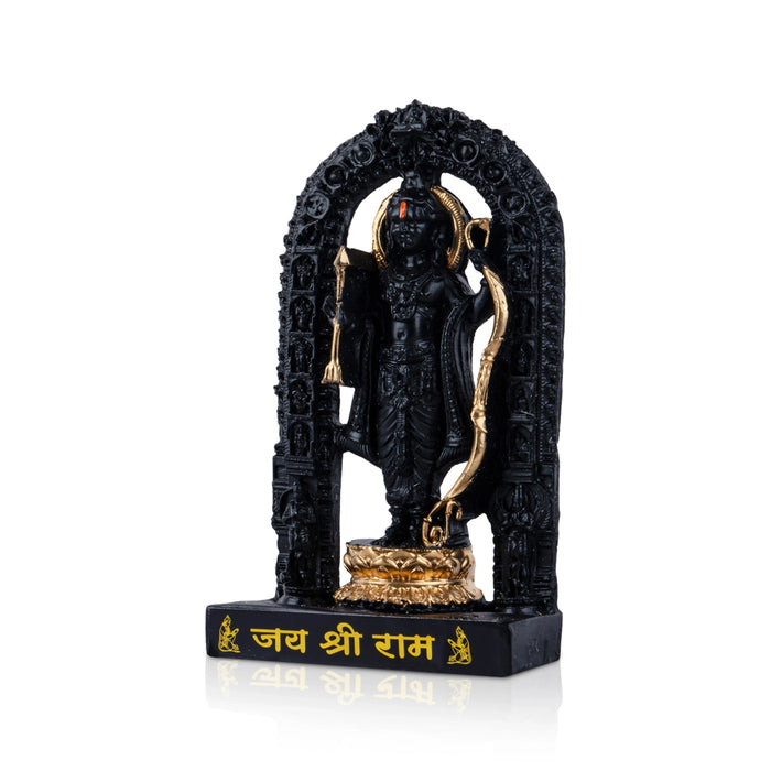 Ayodhya Rama Idol - 6.5 x 3.5 Inches | Poly Resin Statue/ Black Polish Ayodhya Ramar Statue for Pooja