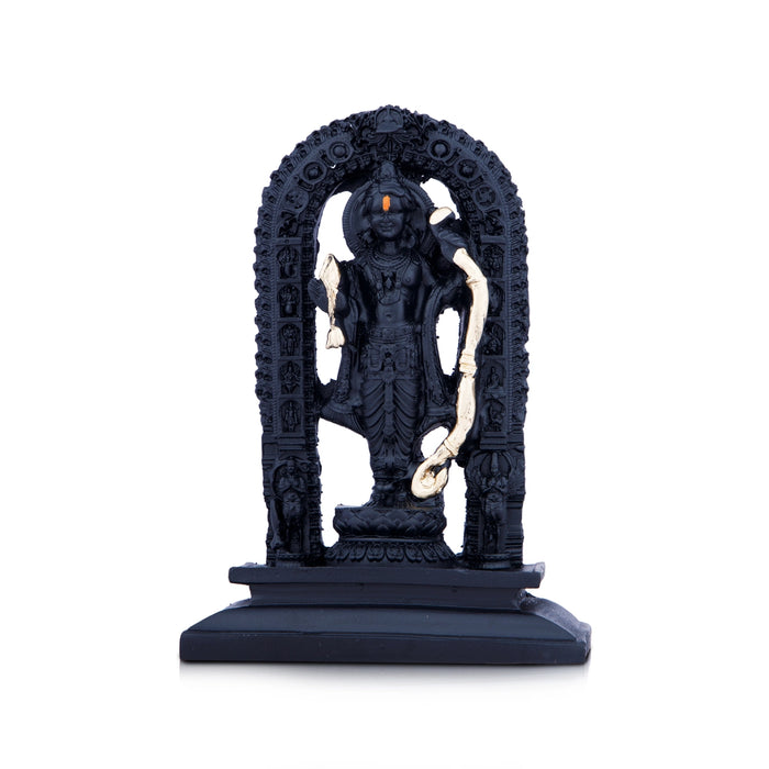 Ayodhya Rama Idol - 4.5 x 3 Inches | Poly Resin Statue/ Black Ayodhya Ramar Statue for Pooja