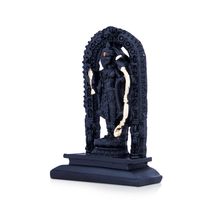 Ayodhya Rama Idol - 4.5 x 3 Inches | Poly Resin Statue/ Black Ayodhya Ramar Statue for Pooja