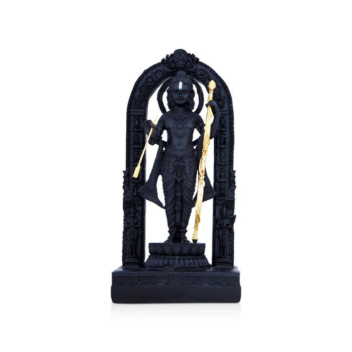 Ayodhya Rama Idol - 6 x 3 Inches | Poly Resin Statue/ Black Ayodhya Ramar Statue for Pooja