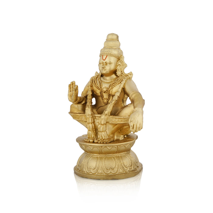 Ayyappan Statue Sitting On Base - 4 x 2.5 Inches | Resin Statue/ Ayyappa Idol for Pooja - Fibre Murties