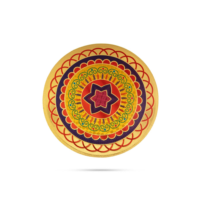 Kolam Sticker - 6 Inches | Rangoli Sticker/ Muggulu Sticker/ Readymade Rangoli Sticker for Floor Decor