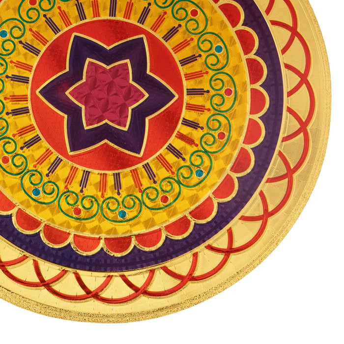 Kolam Sticker - 6 Inches | Rangoli Sticker/ Muggulu Sticker/ Readymade Rangoli Sticker for Floor Decor
