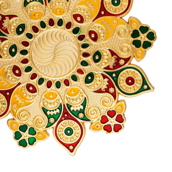 Acrylic Rangoli - 8 Inches | Muggulu Sticker/ Kolam/ Rangoli Design for Pooja Room Decor - Kolam & Rangoli