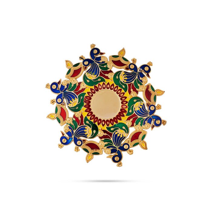 Acrylic Rangoli - 8 Inches | Muggulu Sticker/ Kolam/ Rangoli Design for Pooja Room Decor - Kolam & Rangoli