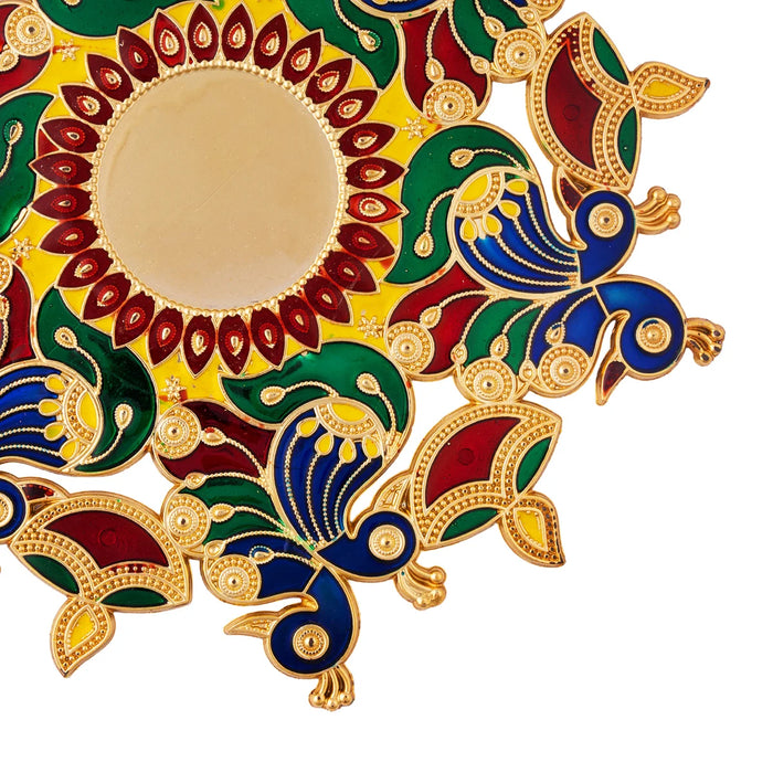 Acrylic Rangoli - 8 Inches | Muggulu Sticker/ Kolam/ Rangoli Design for Pooja Room Decor - Kolam & Rangoli