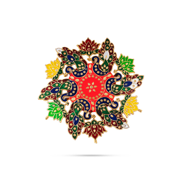 Acrylic Rangoli - 8 Inches | Muggulu Sticker/ Kolam/ Rangoli Design for Pooja Room Decor - Kolam & Rangoli
