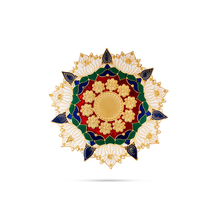 Acrylic Rangoli - 8 Inches | Muggulu Sticker/ Kolam/ Rangoli Design for Pooja Room Decor - Kolam & Rangoli