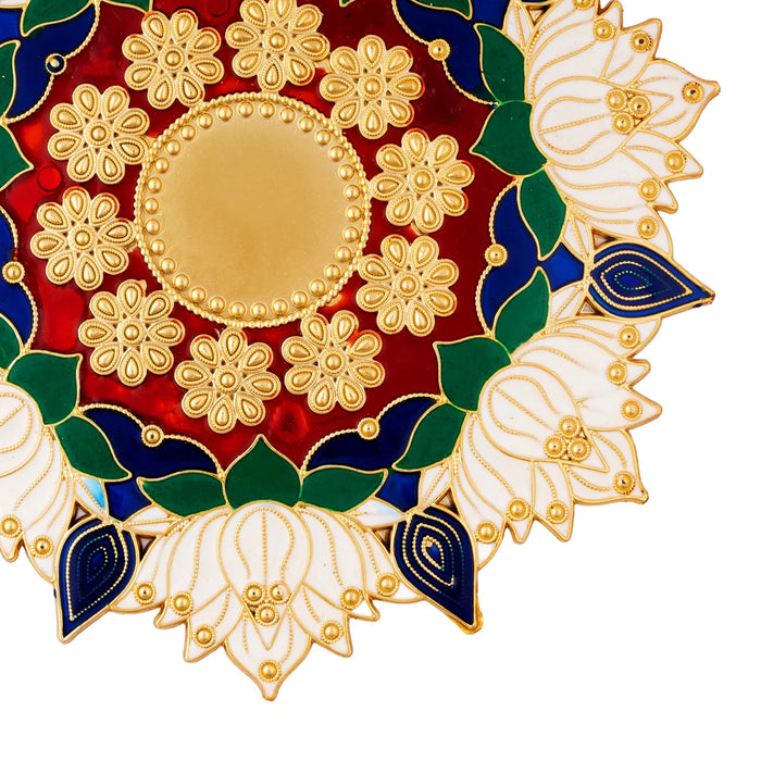 Acrylic Rangoli - 8 Inches | Muggulu Sticker/ Kolam/ Rangoli Design for Pooja Room Decor - Kolam & Rangoli