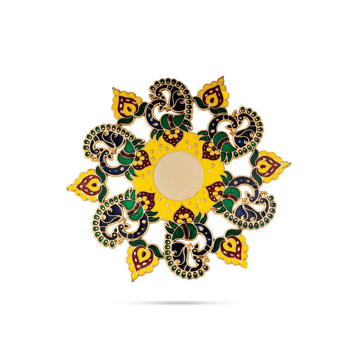 Acrylic Rangoli - 8 Inches | Muggulu Sticker/ Kolam/ Rangoli Design for Pooja Room Decor - Kolam & Rangoli
