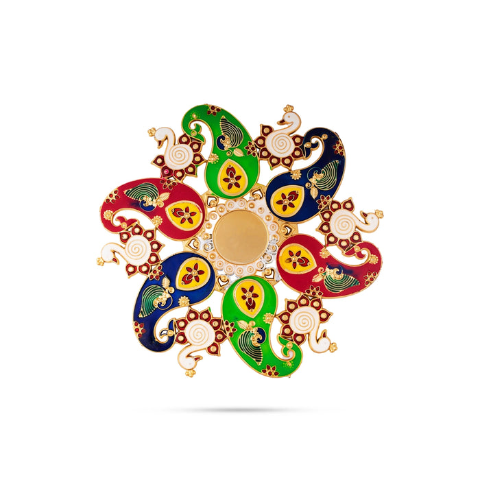 Acrylic Rangoli - 8 Inches | Muggulu Sticker/ Kolam/ Rangoli Design for Pooja Room Decor - Kolam & Rangoli