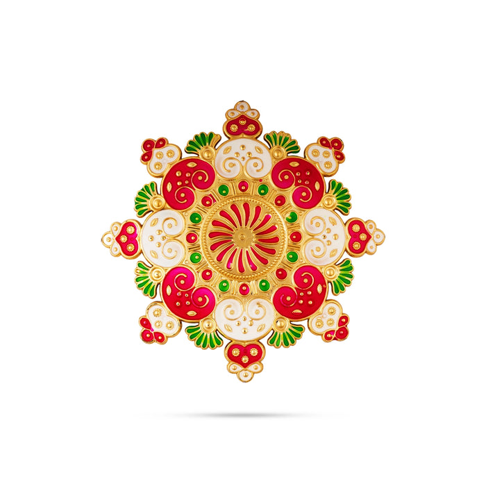 Acrylic Rangoli - 8 Inches | Muggulu Sticker/ Kolam/ Rangoli Design for Pooja Room Decor - Kolam & Rangoli