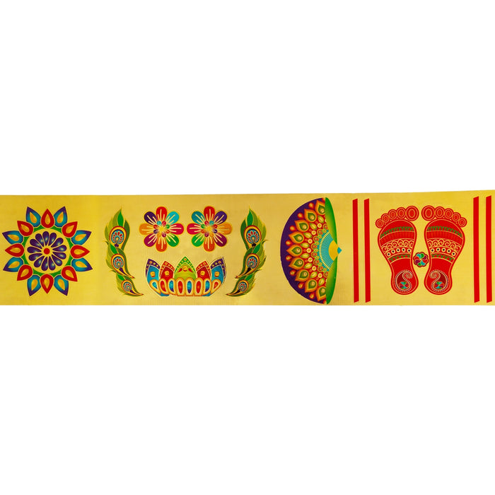 Rangoli Sticker - 3.75 x 29 Inches | Kolam Border Sticker/ Muggulu Sticker/ Readymade Sticker for Floor Decor