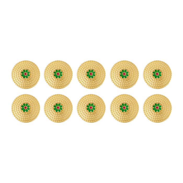 Kumkum Box Set - 2 Inch Dia | 10 Pcs/ Kumkum Bharani/ Gold Polish Sindoor Pot for Women - Sindoor Box