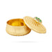 Kumkum Box Set - 2 Inch Dia | 10 Pcs/ Kumkum Bharani/ Gold Polish Sindoor Pot for Women - Sindoor Box