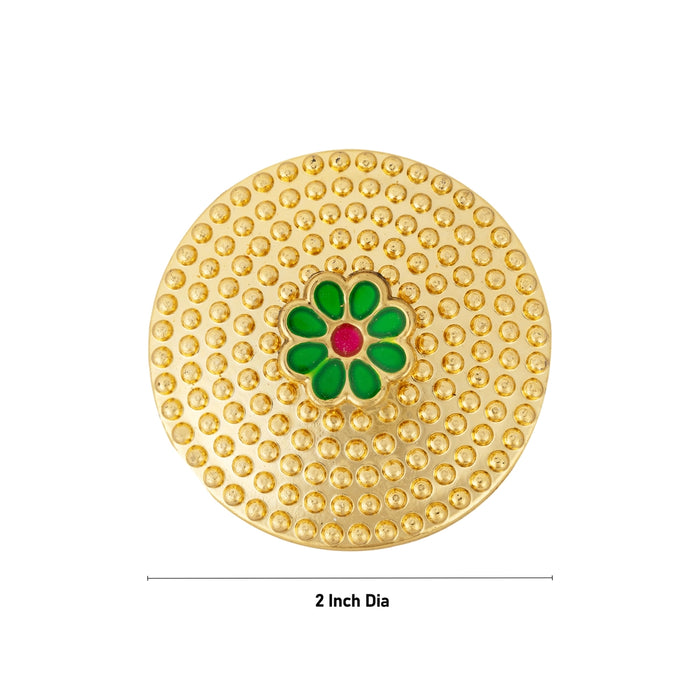 Kumkum Box Set - 2 Inch Dia | 10 Pcs/ Kumkum Bharani/ Gold Polish Sindoor Pot for Women - Sindoor Box