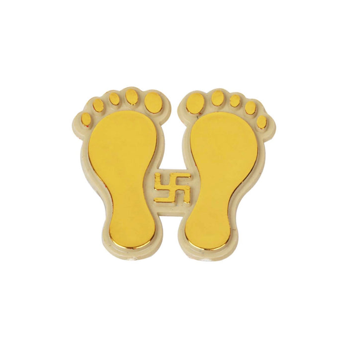 Padham Sticker Set - 1.5 x 1.5 Inches | 10 Pcs/ Golden Paduka / Padam Sticker for Pooja