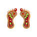 Krishnar Padam Pair - 2 X 1 Inches | Stone Design Lakshmi Paduka/ Padham For Auspicious Pooja - Pooja Box & Paduka