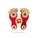 Padham Sticker Pair - 2.5 x 2 Inches | Stone Paduka & Swastik / Padam For Pooja & Home - Kolam & Rangoli