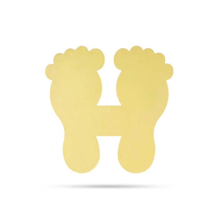 Padham Sticker Pair - 2.5 x 2 Inches | Stone Paduka & Swastik / Padam For Pooja & Home - Kolam & Rangoli